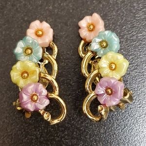 Vintage Star pastel roses earring